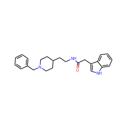 O=C(Cc1c[nH]c2ccccc12)NCCC1CCN(Cc2ccccc2)CC1 ZINC000035878176