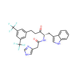 O=C(Cc1c[nH]cn1)N[C@@H](Cc1c[nH]c2ccccc12)C(=O)CCc1cc(C(F)(F)F)cc(C(F)(F)F)c1 ZINC000001483530