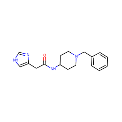 O=C(Cc1c[nH]cn1)NC1CCN(Cc2ccccc2)CC1 ZINC000013470589