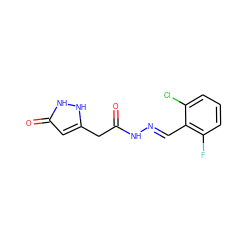 O=C(Cc1cc(=O)[nH][nH]1)N/N=C/c1c(F)cccc1Cl ZINC000000263865