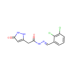 O=C(Cc1cc(=O)[nH][nH]1)N/N=C/c1cccc(Cl)c1Cl ZINC000000263868