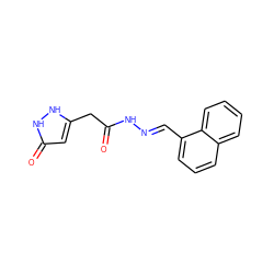 O=C(Cc1cc(=O)[nH][nH]1)N/N=C/c1cccc2ccccc12 ZINC000018037550