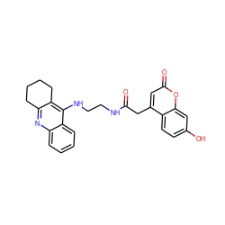 O=C(Cc1cc(=O)oc2cc(O)ccc12)NCCNc1c2c(nc3ccccc13)CCCC2 ZINC000299825843