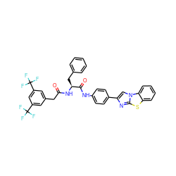 O=C(Cc1cc(C(F)(F)F)cc(C(F)(F)F)c1)N[C@@H](Cc1ccccc1)C(=O)Nc1ccc(-c2cn3c(n2)sc2ccccc23)cc1 ZINC000068251371