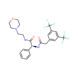 O=C(Cc1cc(C(F)(F)F)cc(C(F)(F)F)c1)N[C@H](C(=O)NCCN1CCOCC1)c1ccccc1 ZINC000103235177