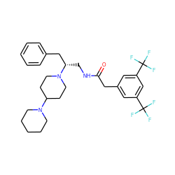 O=C(Cc1cc(C(F)(F)F)cc(C(F)(F)F)c1)NC[C@@H](Cc1ccccc1)N1CCC(N2CCCCC2)CC1 ZINC000027517897