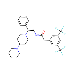 O=C(Cc1cc(C(F)(F)F)cc(C(F)(F)F)c1)NC[C@H](c1ccccc1)N1CCC(N2CCCCC2)CC1 ZINC000027440588