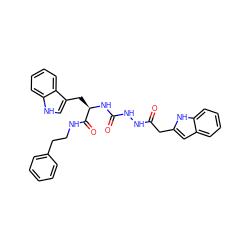 O=C(Cc1cc2ccccc2[nH]1)NNC(=O)N[C@H](Cc1c[nH]c2ccccc12)C(=O)NCCc1ccccc1 ZINC000013518603