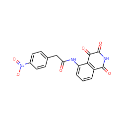 O=C(Cc1ccc([N+](=O)[O-])cc1)Nc1cccc2c1C(=O)C(=O)NC2=O ZINC000013683225