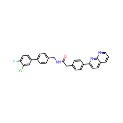 O=C(Cc1ccc(-c2ccc3cccnc3n2)cc1)NCc1ccc(-c2ccc(F)c(Cl)c2)cc1 ZINC000095579940