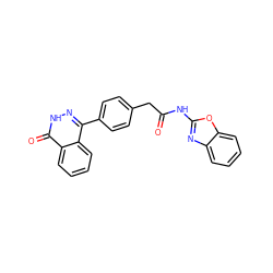 O=C(Cc1ccc(-c2n[nH]c(=O)c3ccccc23)cc1)Nc1nc2ccccc2o1 ZINC001772597750