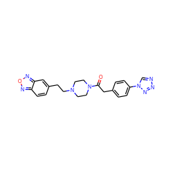 O=C(Cc1ccc(-n2cnnn2)cc1)N1CCN(CCc2ccc3nonc3c2)CC1 ZINC000096286276