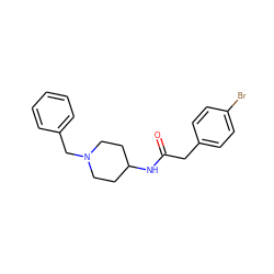 O=C(Cc1ccc(Br)cc1)NC1CCN(Cc2ccccc2)CC1 ZINC000008076101