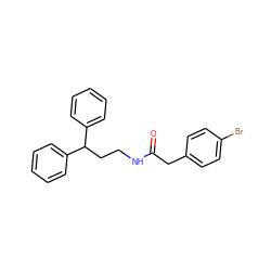 O=C(Cc1ccc(Br)cc1)NCCC(c1ccccc1)c1ccccc1 ZINC000002654307