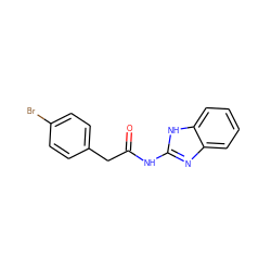 O=C(Cc1ccc(Br)cc1)Nc1nc2ccccc2[nH]1 ZINC000012486550