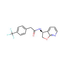 O=C(Cc1ccc(C(F)(F)F)cc1)N[C@@H]1COc2ncccc21 ZINC000146693953