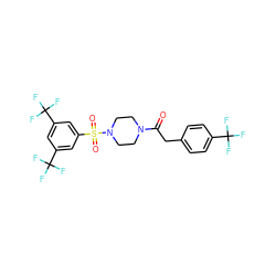 O=C(Cc1ccc(C(F)(F)F)cc1)N1CCN(S(=O)(=O)c2cc(C(F)(F)F)cc(C(F)(F)F)c2)CC1 ZINC000044430491