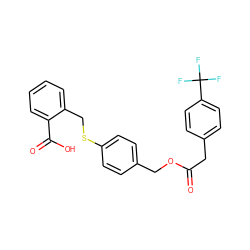 O=C(Cc1ccc(C(F)(F)F)cc1)OCc1ccc(SCc2ccccc2C(=O)O)cc1 ZINC000043198085