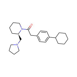 O=C(Cc1ccc(C2CCCCC2)cc1)N1CCCC[C@@H]1CN1CCCC1 ZINC000013861052