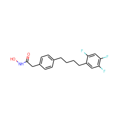 O=C(Cc1ccc(CCCCc2cc(F)c(F)cc2F)cc1)NO ZINC000140677371