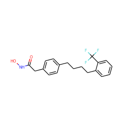 O=C(Cc1ccc(CCCCc2ccccc2C(F)(F)F)cc1)NO ZINC000143074100