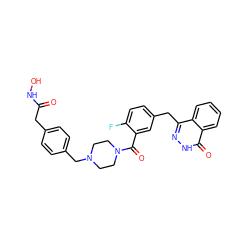 O=C(Cc1ccc(CN2CCN(C(=O)c3cc(Cc4n[nH]c(=O)c5ccccc45)ccc3F)CC2)cc1)NO ZINC001772586403