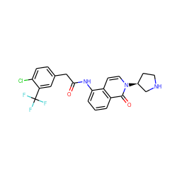 O=C(Cc1ccc(Cl)c(C(F)(F)F)c1)Nc1cccc2c(=O)n([C@H]3CCNC3)ccc12 ZINC000043120380