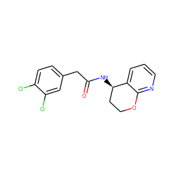 O=C(Cc1ccc(Cl)c(Cl)c1)N[C@@H]1CCOc2ncccc21 ZINC000146684112