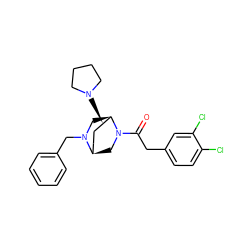 O=C(Cc1ccc(Cl)c(Cl)c1)N1C[C@@H]2CC[C@H](N3CCCC3)[C@H]1CN2Cc1ccccc1 ZINC000049087540