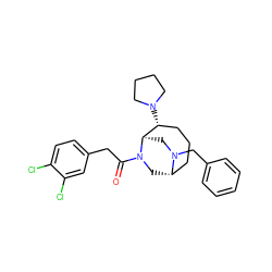 O=C(Cc1ccc(Cl)c(Cl)c1)N1C[C@H]2CCC[C@@H](N3CCCC3)[C@H]1CN2Cc1ccccc1 ZINC000101422625