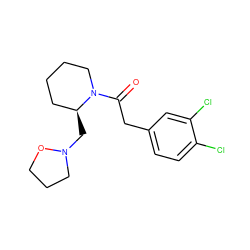 O=C(Cc1ccc(Cl)c(Cl)c1)N1CCCC[C@@H]1CN1CCCO1 ZINC000013449182