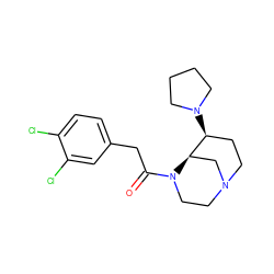 O=C(Cc1ccc(Cl)c(Cl)c1)N1CCN2CC[C@H](N3CCCC3)[C@H]1C2 ZINC000071295765