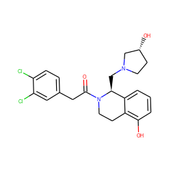 O=C(Cc1ccc(Cl)c(Cl)c1)N1CCc2c(O)cccc2[C@@H]1CN1CC[C@@H](O)C1 ZINC000013737728