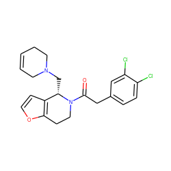 O=C(Cc1ccc(Cl)c(Cl)c1)N1CCc2occc2[C@@H]1CN1CC=CCC1 ZINC000003775444