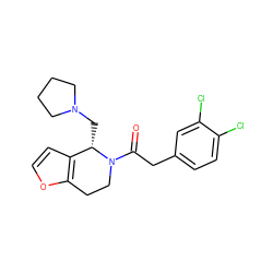 O=C(Cc1ccc(Cl)c(Cl)c1)N1CCc2occc2[C@@H]1CN1CCCC1 ZINC000013737719