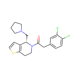 O=C(Cc1ccc(Cl)c(Cl)c1)N1CCc2sccc2[C@@H]1CN1CCCC1 ZINC000003797731