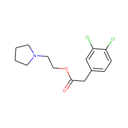 O=C(Cc1ccc(Cl)c(Cl)c1)OCCN1CCCC1 ZINC000000024411