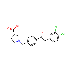 O=C(Cc1ccc(Cl)c(Cl)c1)c1ccc(CN2CC[C@@H](C(=O)O)C2)cc1 ZINC000143750177