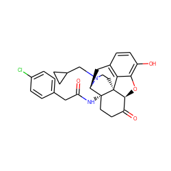 O=C(Cc1ccc(Cl)cc1)N[C@@]12CCC(=O)[C@@H]3Oc4c(O)ccc5c4[C@@]31CCN(CC1CC1)[C@@H]2C5 ZINC000034947151