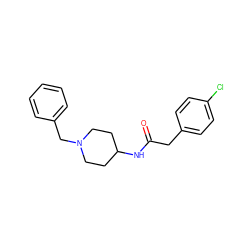 O=C(Cc1ccc(Cl)cc1)NC1CCN(Cc2ccccc2)CC1 ZINC000004749544