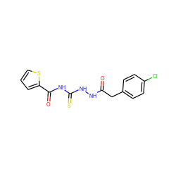 O=C(Cc1ccc(Cl)cc1)NNC(=S)NC(=O)c1cccs1 ZINC000002316304