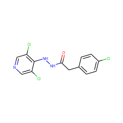 O=C(Cc1ccc(Cl)cc1)NNc1c(Cl)cncc1Cl ZINC000084654125