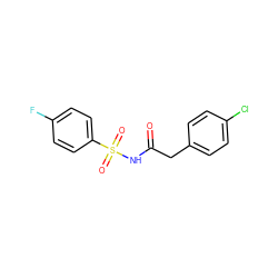 O=C(Cc1ccc(Cl)cc1)NS(=O)(=O)c1ccc(F)cc1 ZINC000042250685