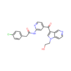 O=C(Cc1ccc(Cl)cc1)Nc1cc(C(=O)c2cn(CCO)c3ccncc23)ccn1 ZINC001772588951