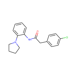 O=C(Cc1ccc(Cl)cc1)Nc1ccccc1N1CCCC1 ZINC000002595527