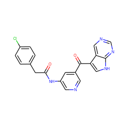 O=C(Cc1ccc(Cl)cc1)Nc1cncc(C(=O)c2c[nH]c3ncncc23)c1 ZINC000205595836