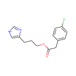 O=C(Cc1ccc(Cl)cc1)OCCCc1c[nH]cn1 ZINC000029400745