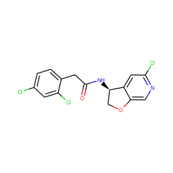 O=C(Cc1ccc(Cl)cc1Cl)N[C@@H]1COc2cnc(Cl)cc21 ZINC000146591503
