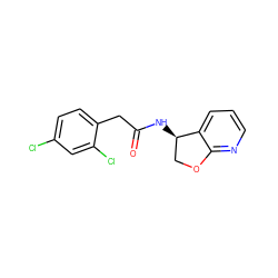 O=C(Cc1ccc(Cl)cc1Cl)N[C@@H]1COc2ncccc21 ZINC000146496131