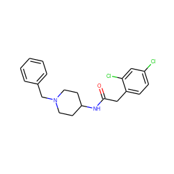 O=C(Cc1ccc(Cl)cc1Cl)NC1CCN(Cc2ccccc2)CC1 ZINC000006948258